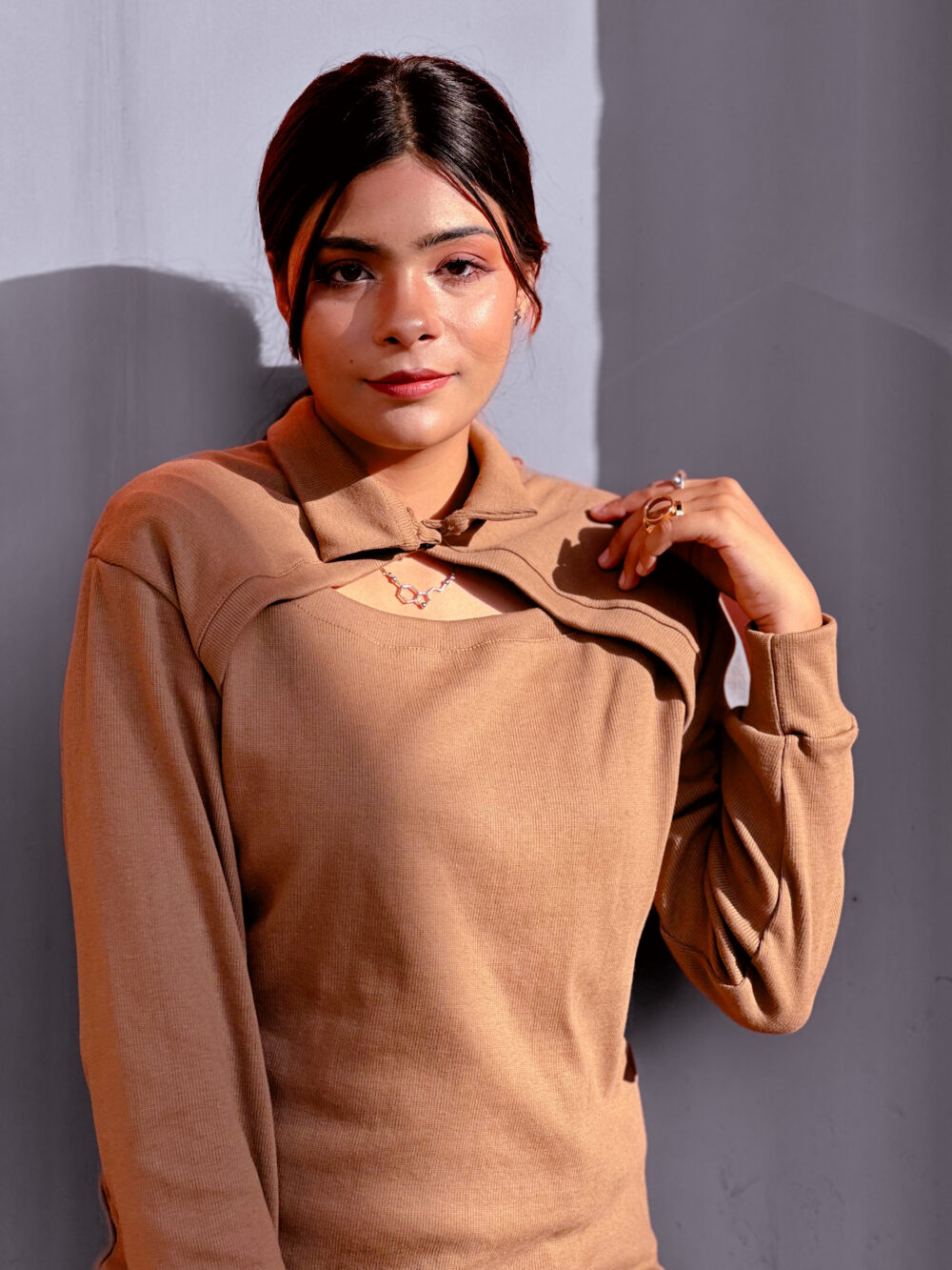 Brown Rib Top